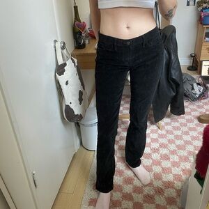 Calvin Klein black low rise corduroy pants size 4
